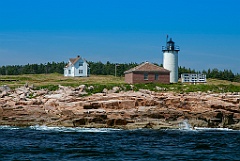 Great Duck Island Light On Rocky Shore